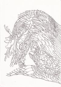 Lion/ Dragon I by Chandraguptha Thenuwara contemporary artwork drawing