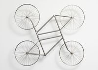 Forever (Stainless Steel Bicycles in Silvery, duo) by Ai Weiwei contemporary artwork sculpture