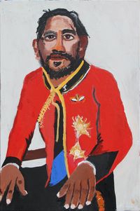The Royal Tour (Self Portrait 3) by Vincent Namatjira contemporary artwork painting, works on paper