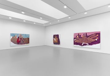 Exhibition view: Portia Zvavahera, Ndakaoneswa murima, David Zwirner, 19th Street, New York (4 November–18 December 2021). Courtesy David Zwirner.