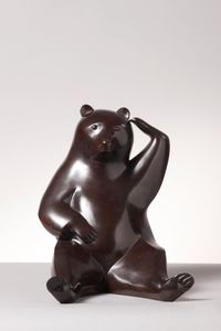 Scratching Bear by Daniel Daviau contemporary artwork sculpture