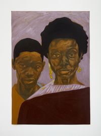 Aunt Vivian and Coach by Collins Obijiaku contemporary artwork painting, works on paper, drawing