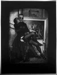 With the Doll on His Lap by Pierre Molinier contemporary artwork photography