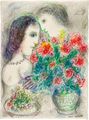 Couple aux fleurs et raisins by Marc Chagall contemporary artwork 1