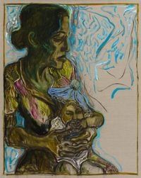 baby in blue tam by Billy Childish contemporary artwork painting