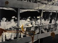 On the Deck of the SS Rajputana, Bombay, August 29, 1931 by Atul Dodiya contemporary artwork painting, works on paper