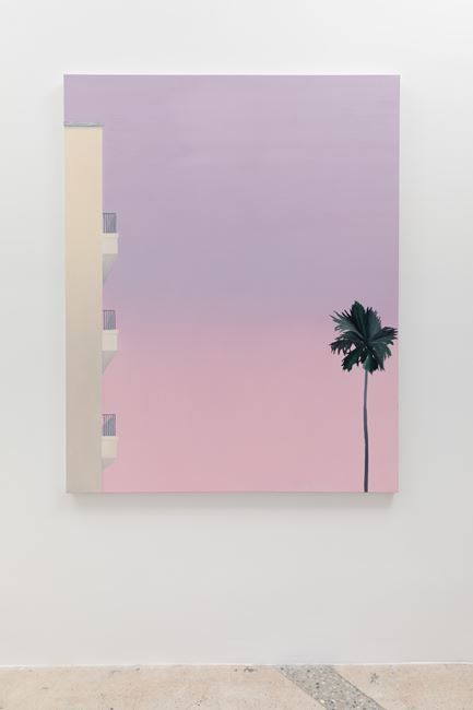 Palms and building by Alec Egan contemporary artwork