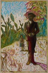 amongst cactus by Billy Childish contemporary artwork painting