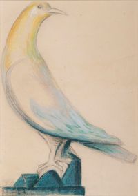 Pigeon by Gustave Miklos contemporary artwork painting, works on paper, drawing