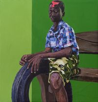 Waiting On The Crew II by Ebenezer Edem Kwame Dedi contemporary artwork painting, works on paper