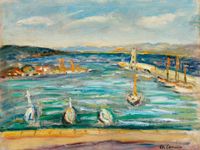 L'entrée du port de Saint-Tropez by Charles Camoin contemporary artwork painting, works on paper