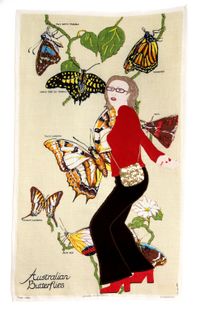 Dancing with Butterflies by Adrienne Doig contemporary artwork mixed media, textile, textile, textile