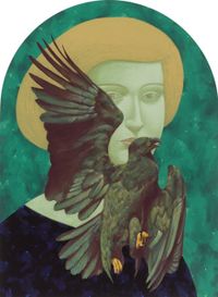 Portrait with an Eagle by Nicolas Party contemporary artwork drawing