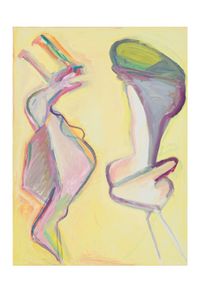 Heimliche Liebe / Heimlich Liebe / Couple im Gespräch (Secret Love / Secretly Love / Couple Talking) by Maria Lassnig contemporary artwork painting