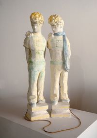 Twins with skipping rope, 1973 by Linda Marrinon contemporary artwork sculpture