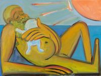 Sunbather with Baby by Antone Könst contemporary artwork painting