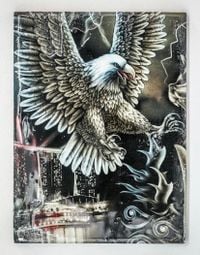 Screenshot 11-01-2021 at 07:58 AM - Rukh (at Marina Bay Sands with eagle, merlion and flames) by Fyerool Darma contemporary artwork print