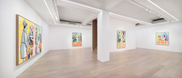 Exhibition view: David Salle, World people, Lehmann Maupin, Seoul (5 September–28 October 2023). © David Salle/VAGA at Artists Rights Society (ARS), New York. Courtesy the artist and Lehmann Maupin, New York, Hong Kong, Seoul, and London. Photo: OnArt Studio.