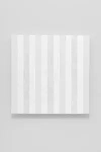 Untitled (White Multiband with White Sides, Beveled) by Mary Corse contemporary artwork painting