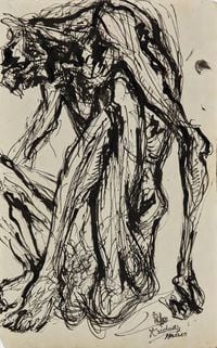 Untitled (Bengal Famine) by Krishna Reddy contemporary artwork works on paper