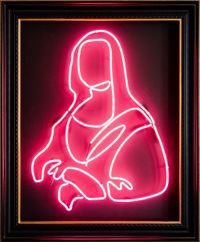 Neon Mona - After Leonardo Da Vinci by Frans Smit contemporary artwork sculpture