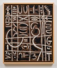 Black and White On Pressed Wood by Adolph Gottlieb contemporary artwork painting