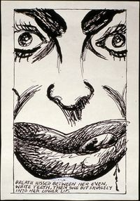No Title (Breath hissed between) by Raymond Pettibon contemporary artwork works on paper
