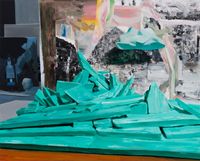 초록빛 빙해와 구름 The Sea of Emerald Green Ice by Ahn Ji-San contemporary artwork painting, works on paper