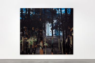 Mohammed Sami, Refugee Camp (2021). Mixed media on linen. 245 x 280 cm. © Mohammed Sami. Courtesy the artist and Modern Art, London.Image from:Frieze London: Advisory SelectionsRead Advisory PerspectiveFollow ArtistEnquire
