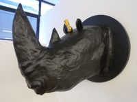 Untitled, Rhino and Bird by Maia Tabet contemporary artwork sculpture