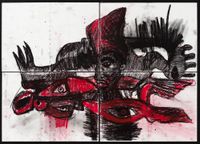 (MUKEBA(self portrait) by Pierre Mukeba contemporary artwork works on paper, drawing