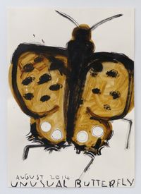 Garden Butterfly by Rose Wylie contemporary artwork painting, works on paper