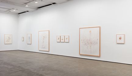 Exhibition view: Rebecca Horn, Labyrinth of the Soul: Drawings 1965-2015, Sean Kelly, New York (7 January–18 February 2023). Courtey Sean Kelly. Photo: Jason Wyche.