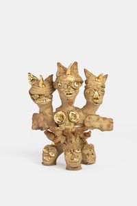 Three Headed Figure by Ramesh Mario Nithiyendran contemporary artwork ceramics