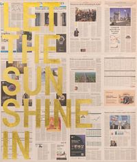 Untitled 2022 (let the sun shine in, financial times, october 21, 2022) by Rirkrit Tiravanija contemporary artwork painting, sculpture