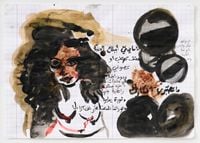 13 April, 13 April, 13 April by Mounira Al Solh contemporary artwork works on paper