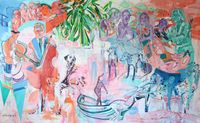 Private Party by Elham Etemadi contemporary artwork painting, works on paper