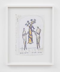Illuminated Manuscript, working drawing by Rose Wylie contemporary artwork works on paper