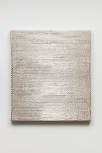 Woven Vertical Reflected Linear Gradient as Weft (Center, White) by Analia Saban contemporary artwork mixed media