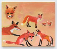 A skulk of foxes by Tabboo! contemporary artwork painting