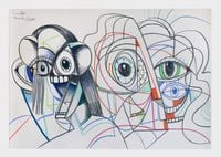 Parallel Lives by George Condo contemporary artwork works on paper, drawing