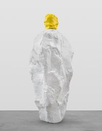 yellow white monk by Ugo Rondinone contemporary artwork sculpture