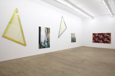 Exhibition view: Group Exhibition, Carla Accardi and Elisa Sighicelli, Andrew Kreps Gallery, 55 Walker Street, New York (4 December 2020–16 January 2021). Courtesy  the Archivio Accardi Sanfilippo, Artist, Andrew Kreps Gallery, New York, Bortolami Gallery, New York, and kaufmann repetto, New York and Milan. Photo: Kristian Laudrup.