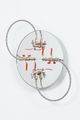 Rotating Reflective Running Red Blade-Handle Faucets – Striped Circles #9 by Haegue Yang contemporary artwork 1