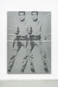 Double Elvis (Ferus Type) with Bubble Wrap and Packing Tape by Tammi Campbell contemporary artwork painting