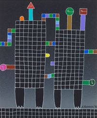 Nets Under Nets and Nets by Sadamasa Motonaga contemporary artwork painting