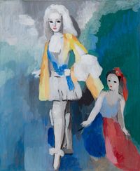 Mascarade by Marie Laurencin contemporary artwork painting, works on paper
