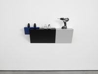 Untitled (2 kongs, sneakers, drill) by Haim Steinbach contemporary artwork sculpture