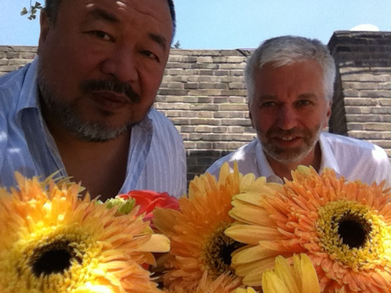 Ai Weiwei and Jens Faurschou, 2014. Photo from personal archives