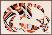 Orange and White Multi-stripes by Sydney Albertini contemporary artwork 4